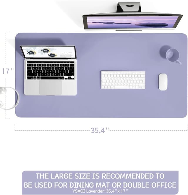 Thumbnail 6 de YSAGi Non-Slip Desk Pad (90 x 43 cm) – Waterproof PVC Leather Desk Protector in Lavender