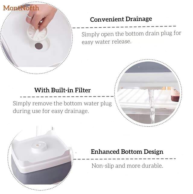 Thumbnail 5 de MontNorth Collapsible Wash Basin 9L 🪣