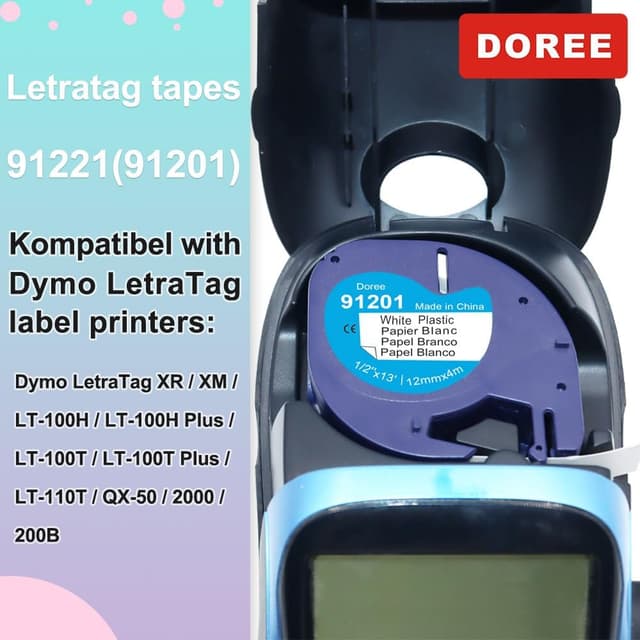 Detalle 2 de DOREE Dymo LetraTag tape 12 mm x 4 m