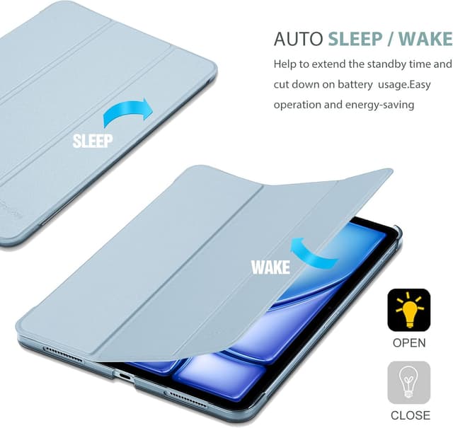 Thumbnail 6 de ProCase Hülle für iPad Air 11 Zoll (M4/M3/M2 & 5/4 Gen) – Himmelblau, mit Sleep/Wake und Pencil-Unterstützung