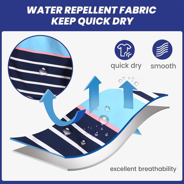 Detalle de MaaMgic Herren Badeshorts mit 18 cm Innenlänge, schnelltrocknend & Mesh-Futter