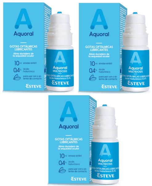 Imagen de Aquoral 0,4% Multidosis 3x10 ml lágrima artificial para sequedad en OfertitasTOP