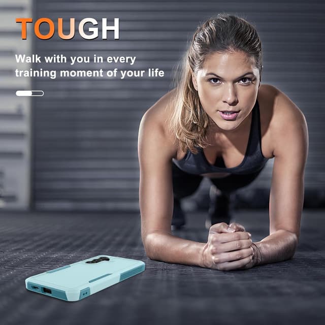 Detalle 2 de RMOCR Military-Grade Galaxy S25 FE Case (Screen Protector + Camera Lens Cover) in Mint Green