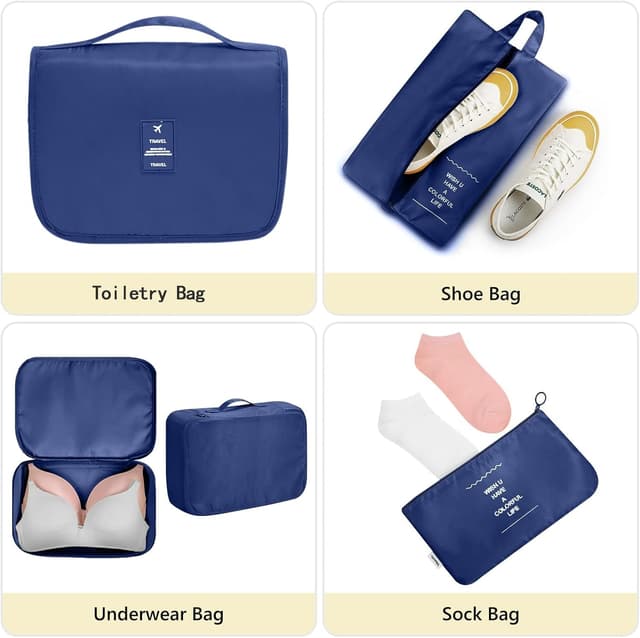 Detalle de MURISE Packing Cubes 8 pièces (6/8) – organisateur de valise pour voyages et vacances