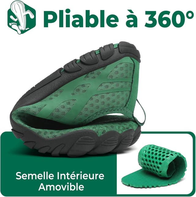 Detalle de SAGUARO Chaussures aquatiques barefoot à séchage rapide avec semelle antidérapante — GR. 36 à 48