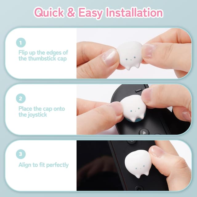 Detalle de GeekShare Silikon-Joystick-Kappen für Switch 2 (2025) – Thumbstick Grip, rutschfest, 4 Stück