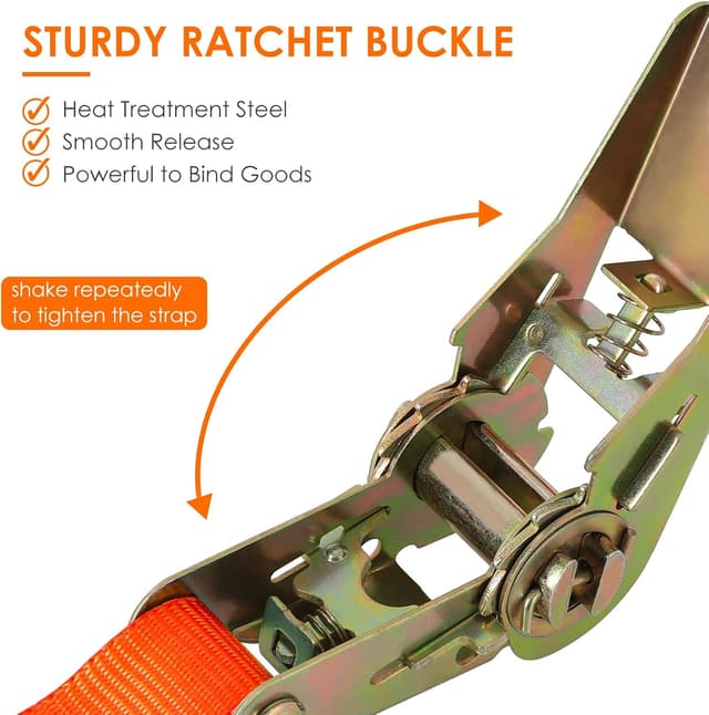 Thumbnail 1 de Ratchet Tie Down Straps 6m Orange 10 Pack