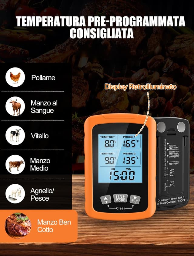 Thumbnail 4 de CIRYCASE Termometro cucina doppia sonda 16.3cm 🍖