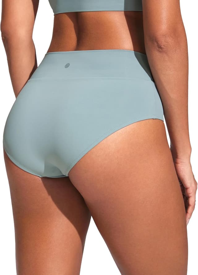 Detalle 2 de CRZ YOGA costume da bagno donna con slip a vita alta incrociata davanti, copertura totale