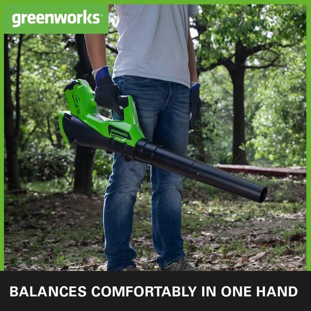 Detalle 2 de Greenworks G40ABK2 Cordless Leaf Blower with Cruise Control (40V 2Ah)