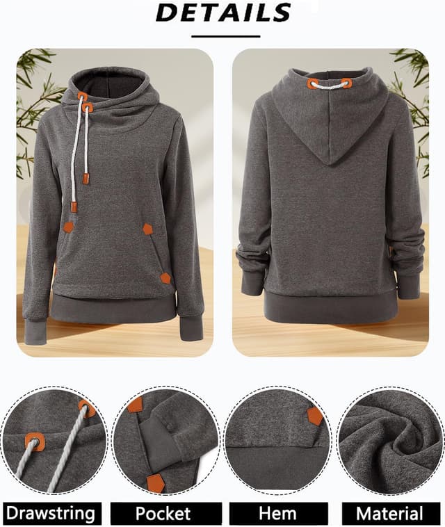 Detalle 2 de Cindeyar Oversized Hoodie for Women (Long Sleeve) with Pockets