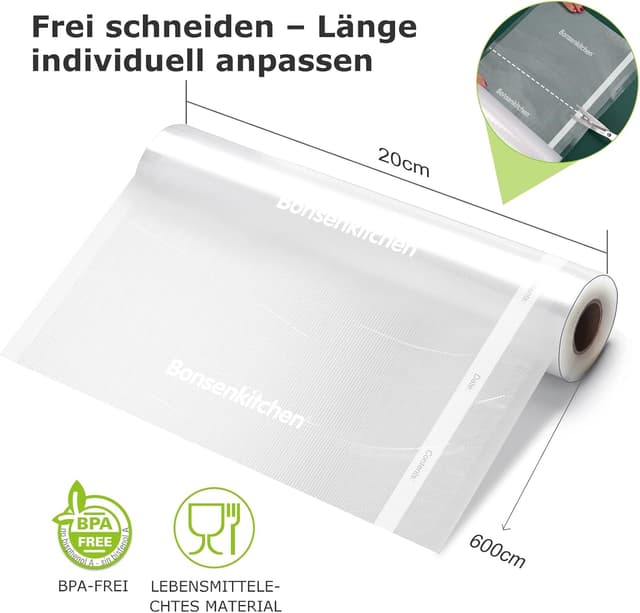 Thumbnail 4 de Bonsenkitchen VB3206 Vakuumrollen 20x600cm