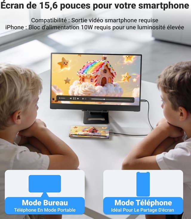 Thumbnail 5 de Ingnok tragbarer Monitor 15,6 Zoll (FHD, IPS) mit Ständer – Zweitbildschirm per USB‑C & HDMI