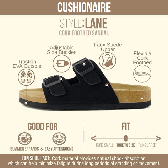 Detalle 2 de CUSHIONAIRE Lane Cork Footbed Sandals