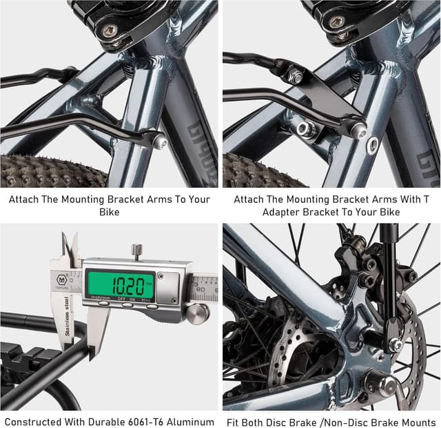 Detalle de Portapacchi posteriore per bicicletta compatibile con MIK System, regolabile in altezza (26"-29")