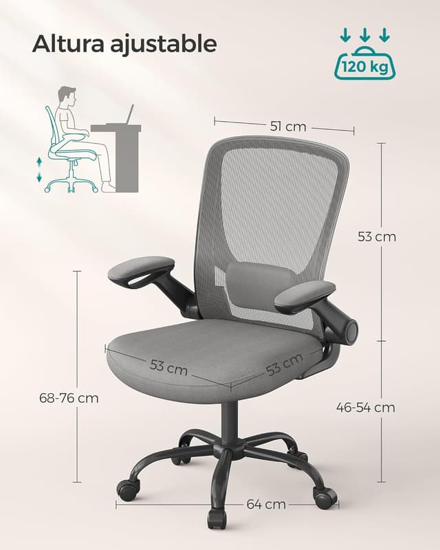Detalle de Songmics Silla OBN037G01 ergonómica