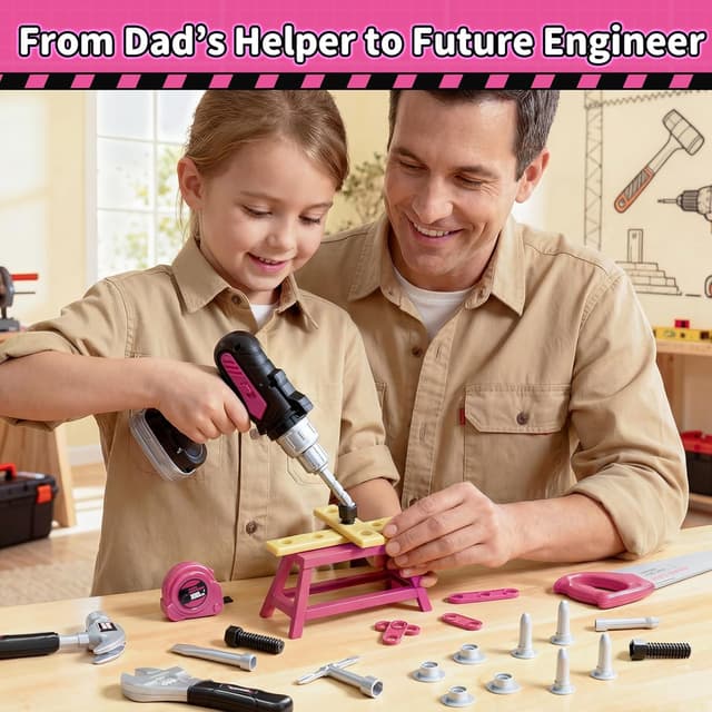 Detalle 2 de KidBloom Werkzeugkoffer für Mädchen ab 3