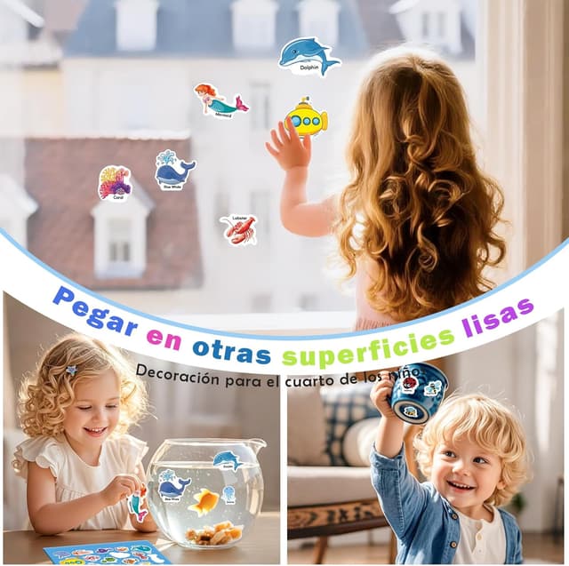 Detalle 2 de GUYUCOM 4 libros de pegatinas reutilizables