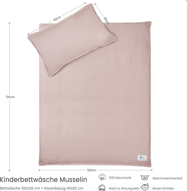 Thumbnail 5 de lulumoon Musselin Kinderbettwäsche 100x135