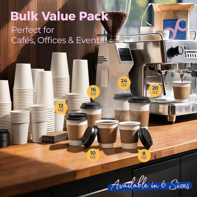 Thumbnail 6 de Fit Meal Prep 8 oz Disposable Coffee Cups Pack