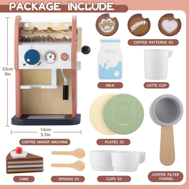 Thumbnail 4 de GAGAKU Kaffeemaschine Kinder Holz 15 Teile