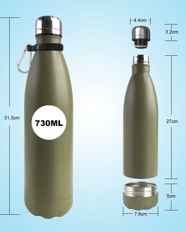 Detalle de Domemit Bottiglia d’acqua Sicura con scomparto nascosto “Segreto” in acciaio inox da 730 ml