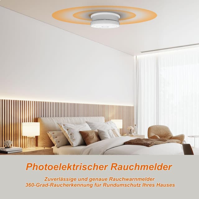Detalle 2 de Rauchmelder mit Magnetbefestigung & 10-Jahre-Lebensdauer (photoelektrisch, 1 Stück)