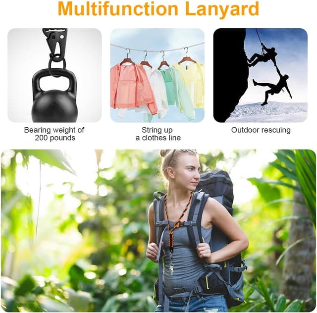 Thumbnail 3 de Vicloon Paracord Lanyard 2pcs Key Ring