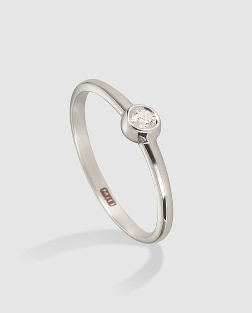 Imagen de MIO Anillo de oro blanco y diamante solitario 💍 en OfertitasTOP