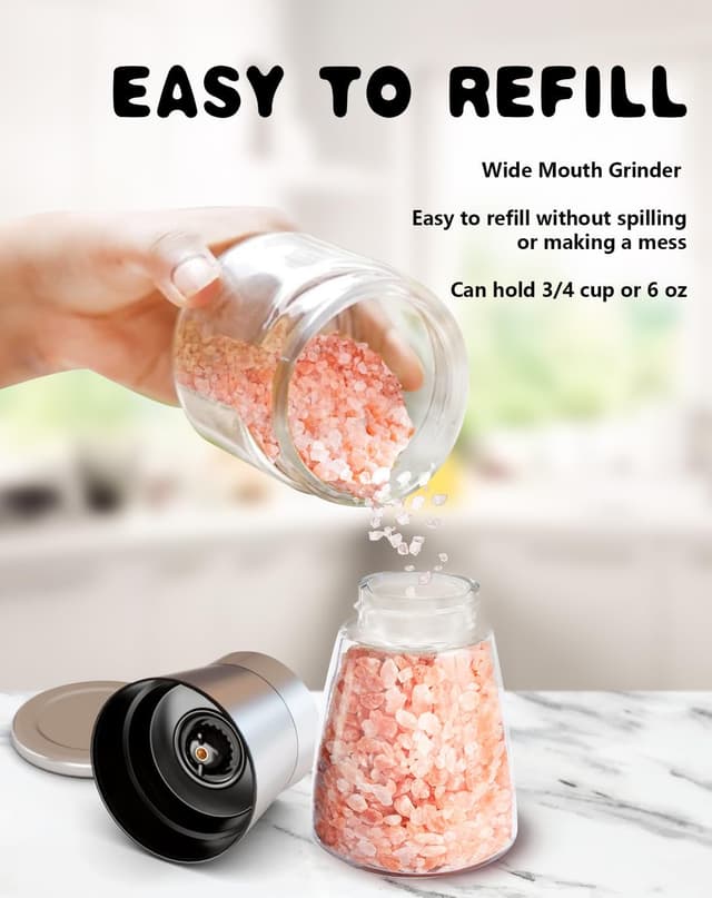 Thumbnail 4 de Salt and Pepper Grinder Set Adjustable Coarseness