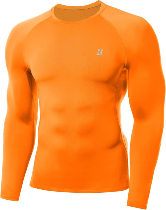 Detalle de Roadbox Men’s Compression Base Layer Long Sleeve Shirt – quick-dry performance top for running & gym
