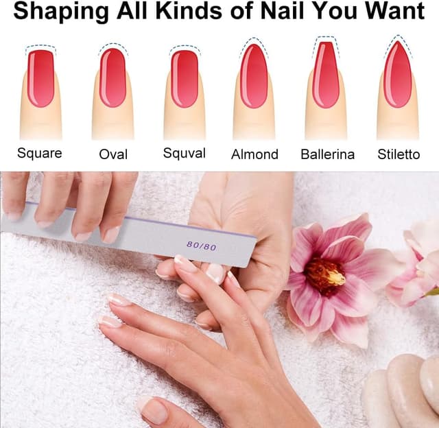 Detalle de LOPHE lot de 12 limes à ongles double face 80/80 – grains pour ongles naturels et artificiels