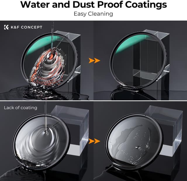 Detalle de K&F CONCEPT Nano-D 3Pack filtri ND8+ND64+ND1000 52mm: kit ND fisso per paesaggi e lunghe esposizioni