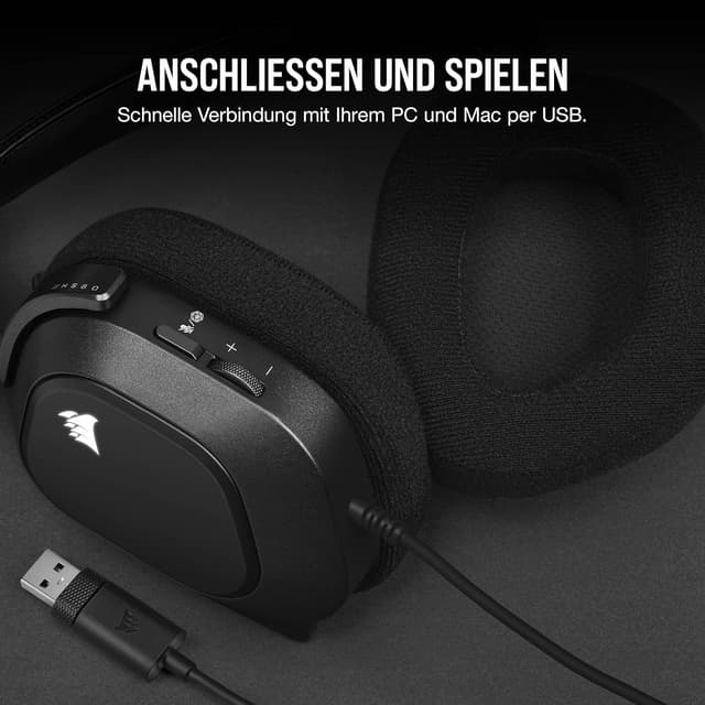 Thumbnail 4 de Corsair HS80 RGB USB Gaming-Headset Dolby 7.1