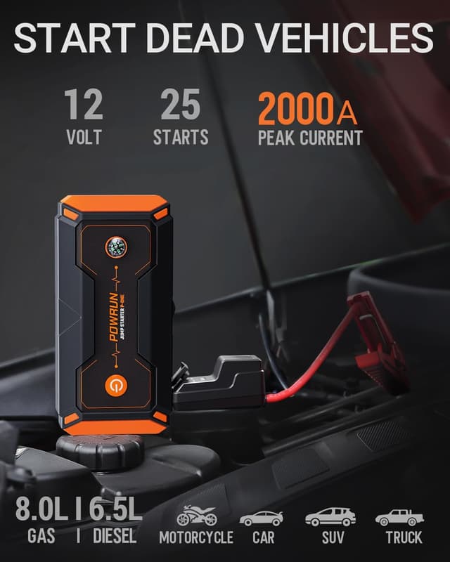 Detalle de Powrun P-ONE Jump Starter 2000A