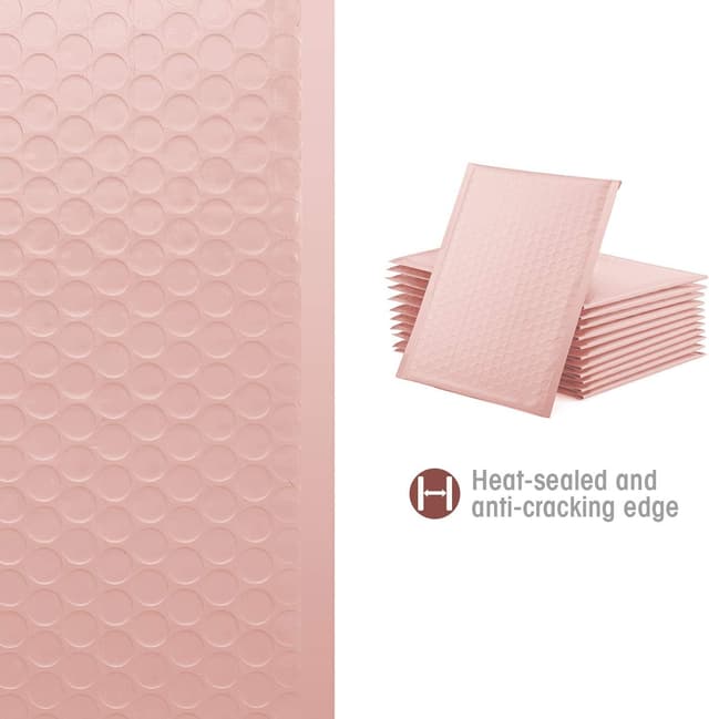 Detalle de Switory 25Pcs Bubble Mailers 21.6x28cm Pale Pink padded polymailer envelopes