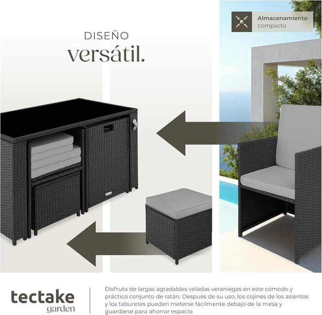 Thumbnail 3 de TecTake® Conjunto de Muebles de Jardín Ratán y Acero