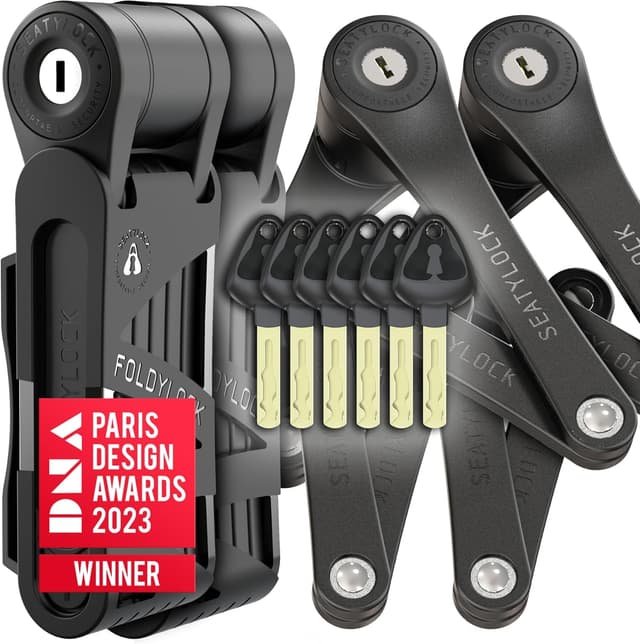 Detalle de Seatylock FoldyLock Mini Duo ant ivol pliable 2 chaînes pour vélo et trottinette électrique, 75 cm
