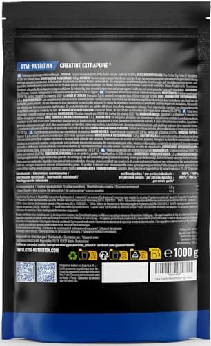Detalle 2 de Gym Nutrition Creatina Monohidratada 1 kg en polvo sin sabor (100% vegana y de alta pureza)