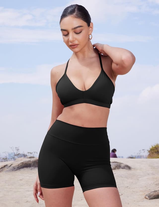 Detalle de YEOREO Women’s Hidden Scrunch Biker Shorts (3.6" / 4.5" / 6") with High Waist Tummy Control