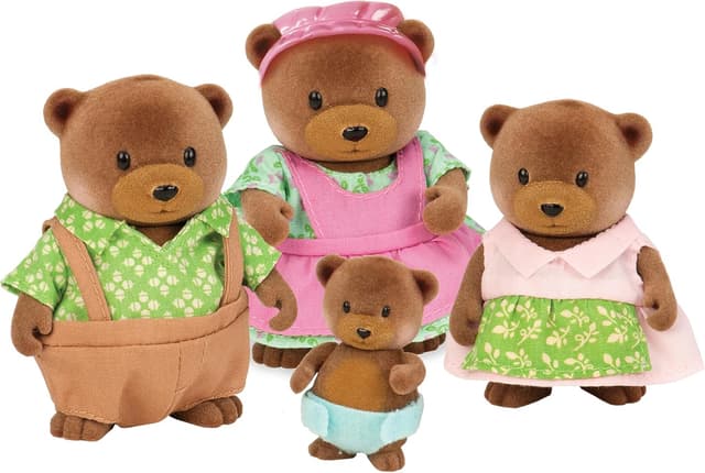 Detalle de Li’L Woodzeez Battat Santénuggle Bear Family – figurines d’ours pour jeu d’imagination (dès 3 ans)