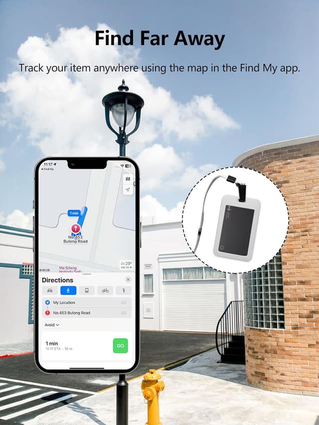 Detalle de Lmrbelec Ultra-Slim Wallet Tracker Card (Works with Apple Find My) — iOS Compatible, IP68, 2-Pack