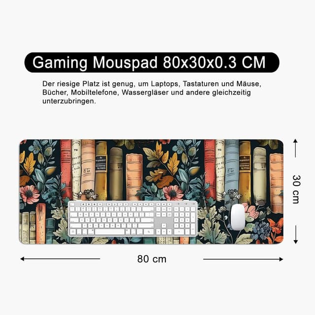 Detalle 1 de Tapis de souris fleurs XL 80x30 cm