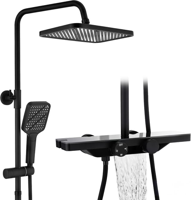 Imagen de HOMELODY Duschsystem 30 cm Schwarz en OfertitasTOP