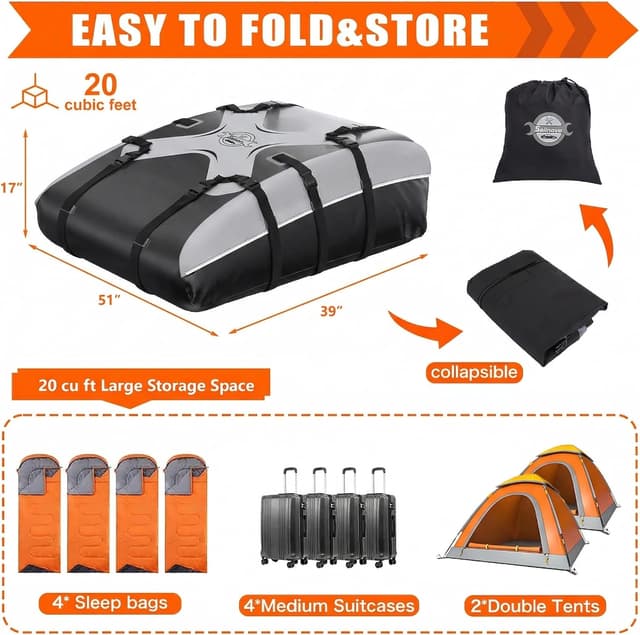 Detalle de Sailnovo Car Roof Bag 580L waterproof