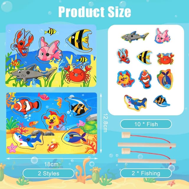 Thumbnail 1 de Vicloon Juego de pesca magnético 10 piezas