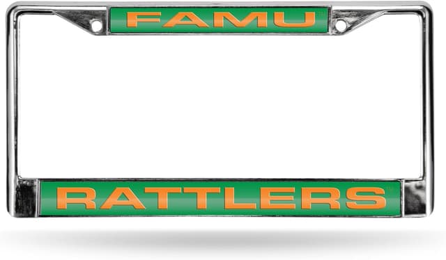 Detalle de Rico Industries NCAA Unisex Laser-Cut Chrome License Plate Frame (12" x 6")