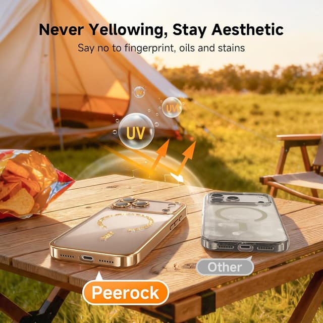 Detalle de Magnetic Glitter Case for iPhone 17 Pro Max with MagSafe Ring & Integrated Lens Protection