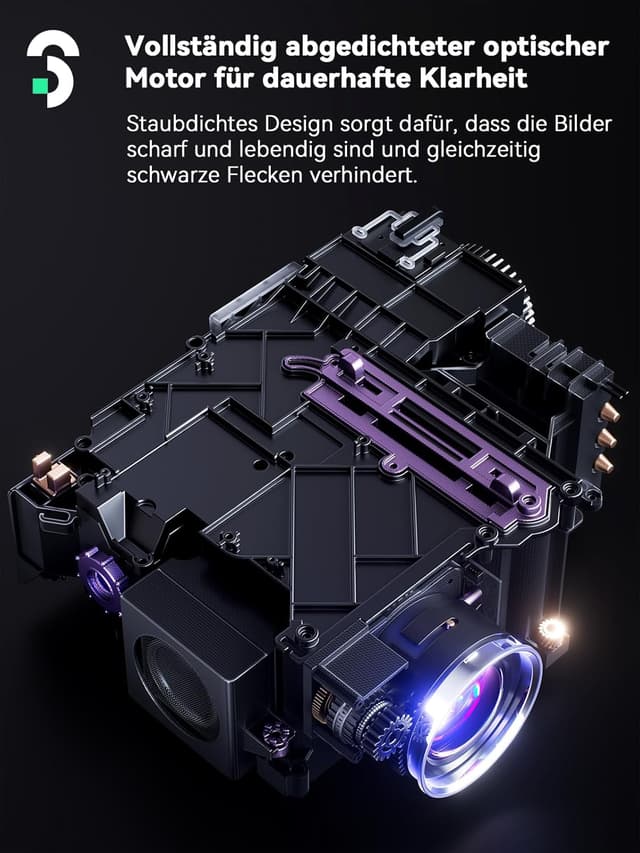 Detalle 2 de SOOMFON Smart Beamer 4K Heimkino (SK3) – Mini-Projektor mit Autofokus, Trapezkorrektur, WiFi & Bluetooth