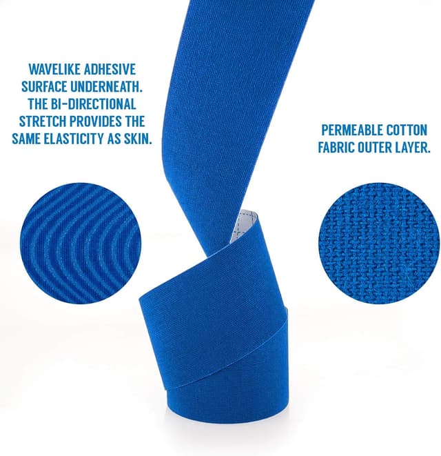 Detalle de Proworks Kinesiology Tape (Dark Blue) 5m roll of elastic muscle support tape